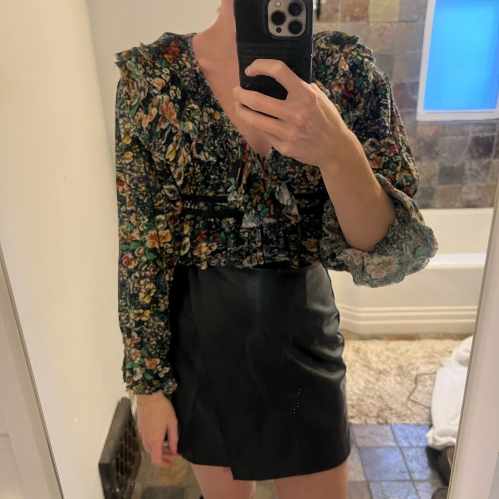 Free People Floral Ruffle Top - Picture 6 of 6